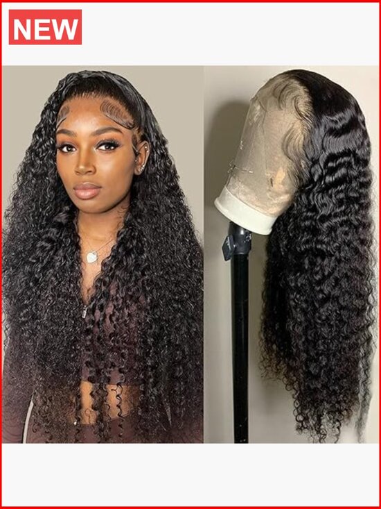 Deep Wave Lace Front Wig Human Hair 13x4 HD Lace Frontal 180  display picture 1
